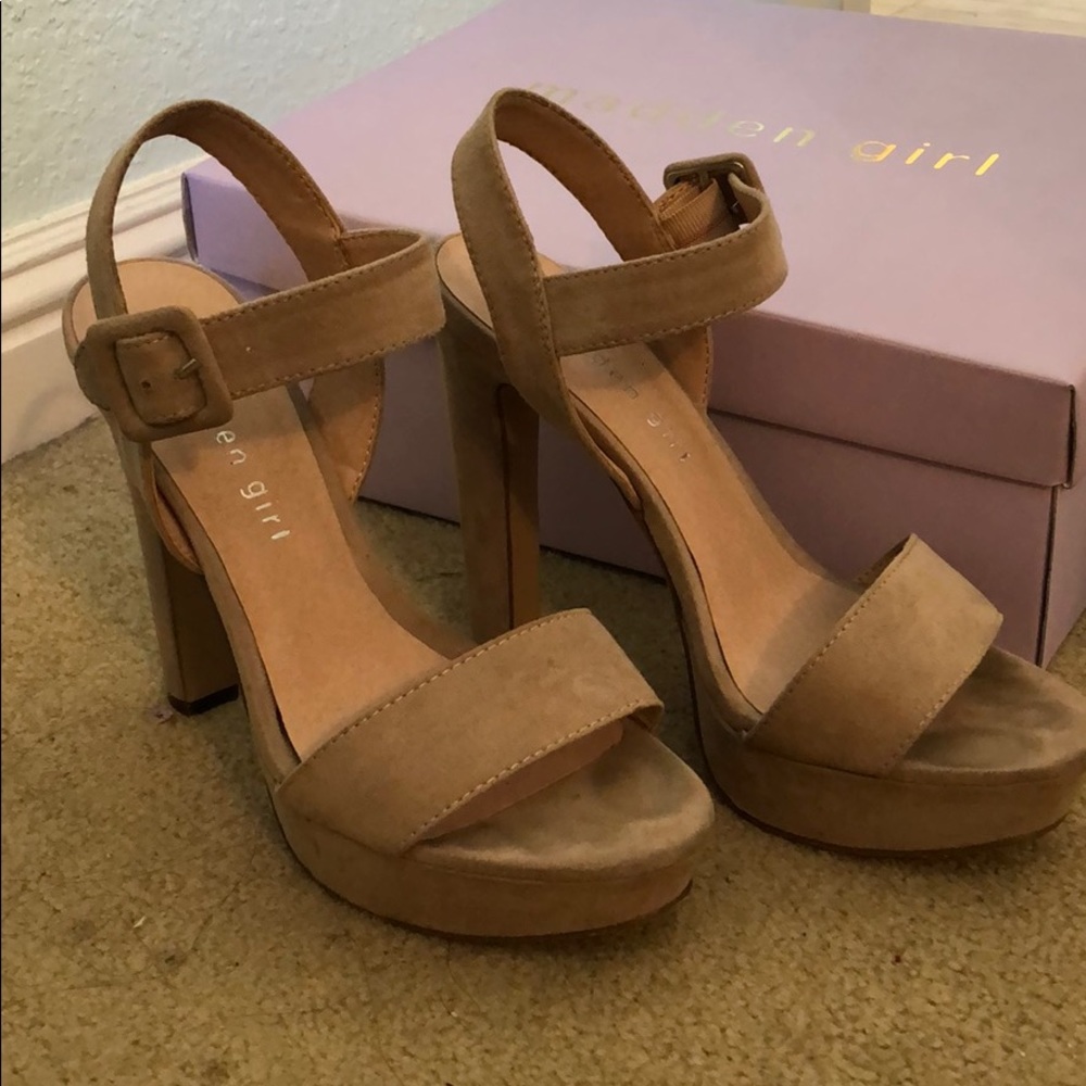 Madden Girl Nude Heels (Rollo Platform)